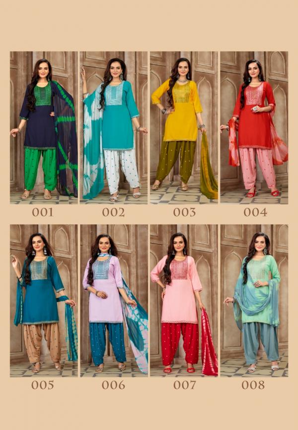 Master Rajjo Festive Wear Rayon Kurti Patiyala And Dupatta Collection